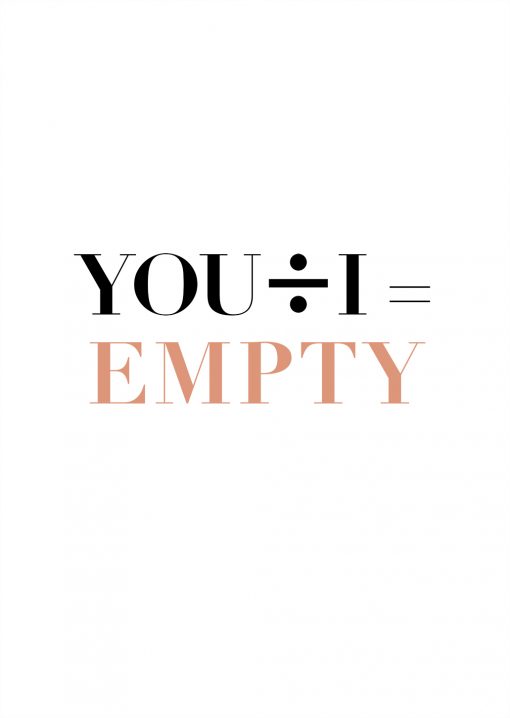 You+ I-Empty Poster - Pink