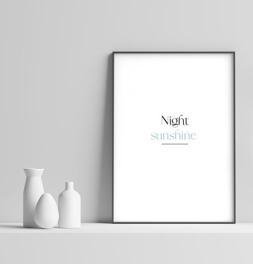 Night Sunshine Poster - Blue